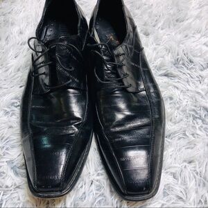 Steven Land Black Eel Embossed Genuine Leather